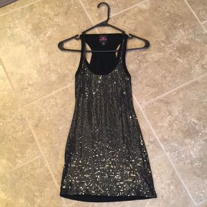 2B Bebe Racerback Sequin Long Tank